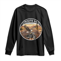 Route Highway 66 Motorcycle Eagle Long Sleeve Shirt Americana Adventure