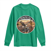 Route Highway 66 Motorcycle Eagle Long Sleeve Shirt Americana Adventure