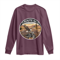 Route Highway 66 Motorcycle Eagle Long Sleeve Shirt Americana Adventure