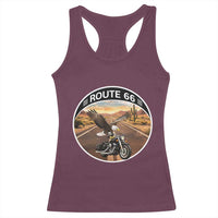 Route Highway 66 Motorcycle Eagle Racerback Tank Top Americana Adventure
