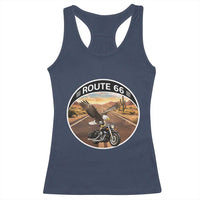 Route Highway 66 Motorcycle Eagle Racerback Tank Top Americana Adventure