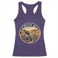 Route Highway 66 Motorcycle Eagle Racerback Tank Top Americana Adventure