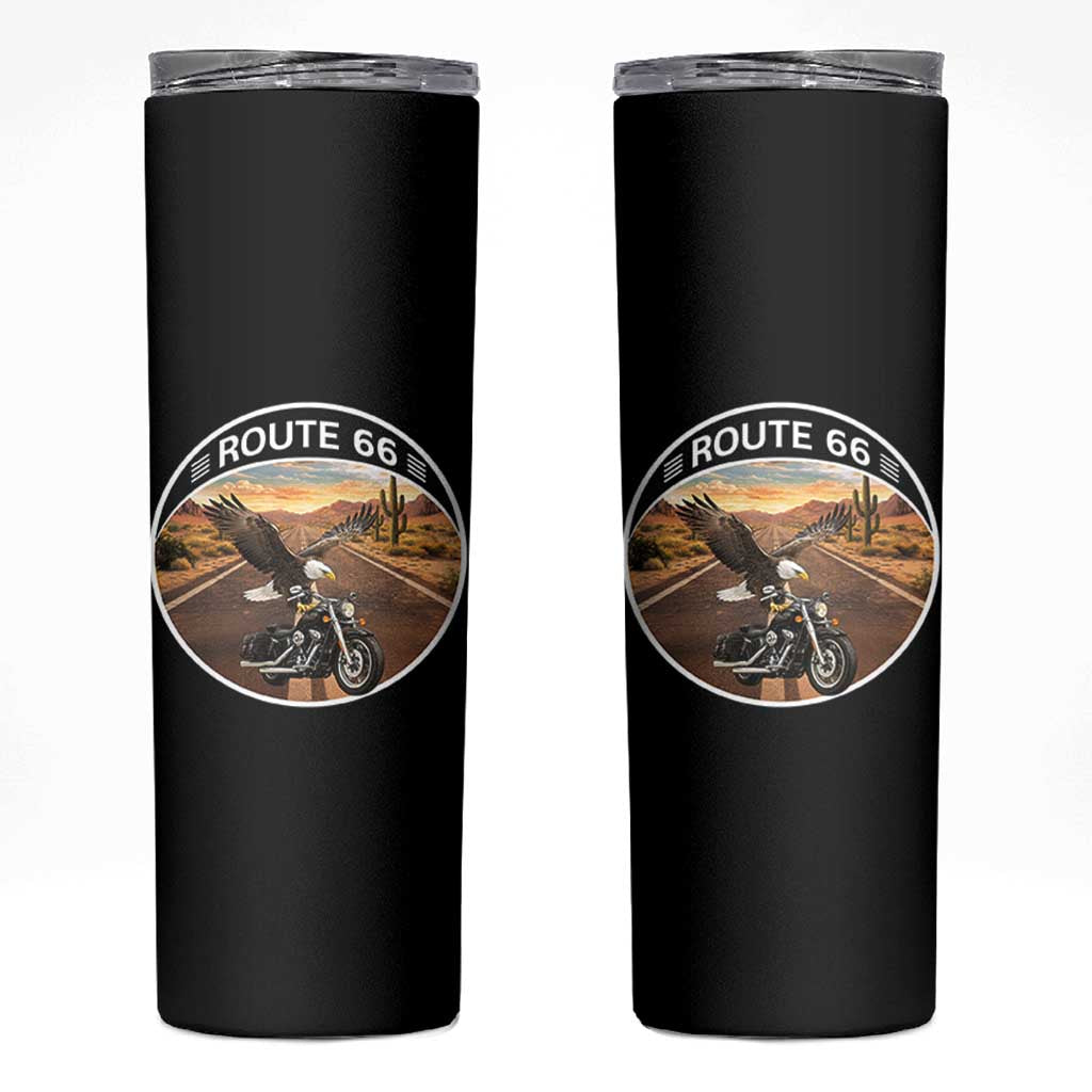 Route Highway 66 Motorcycle Eagle Skinny Tumbler Americana Adventure