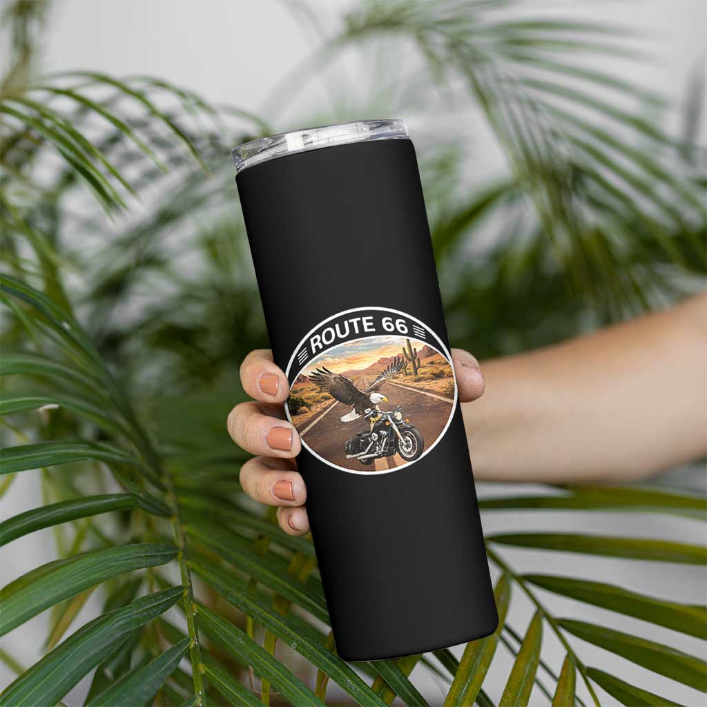 Route Highway 66 Motorcycle Eagle Skinny Tumbler Americana Adventure
