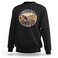 Route Highway 66 Motorcycle Eagle Sweatshirt Americana Adventure