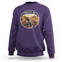 Route Highway 66 Motorcycle Eagle Sweatshirt Americana Adventure