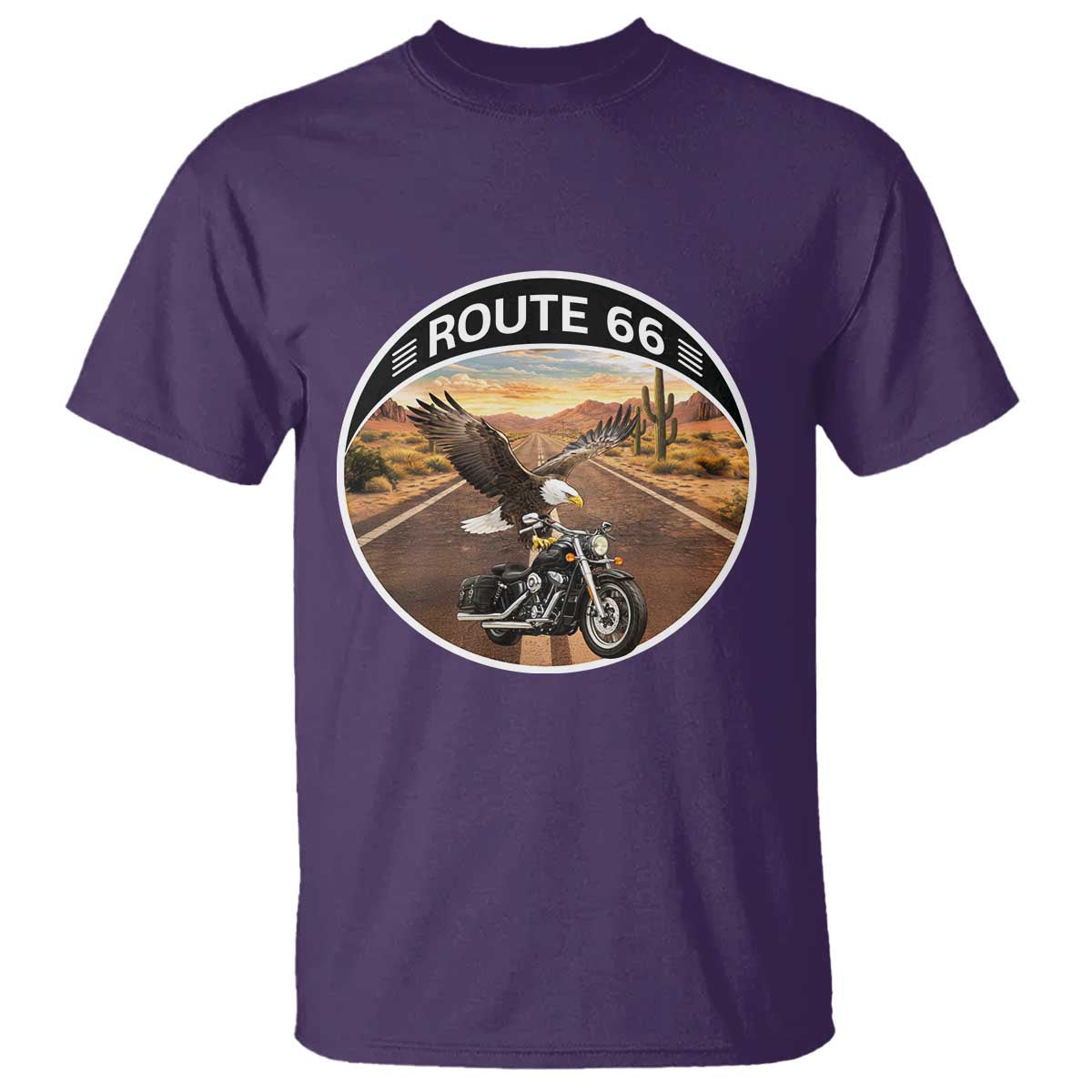 Route Highway 66 Motorcycle Eagle T Shirt Americana Adventure