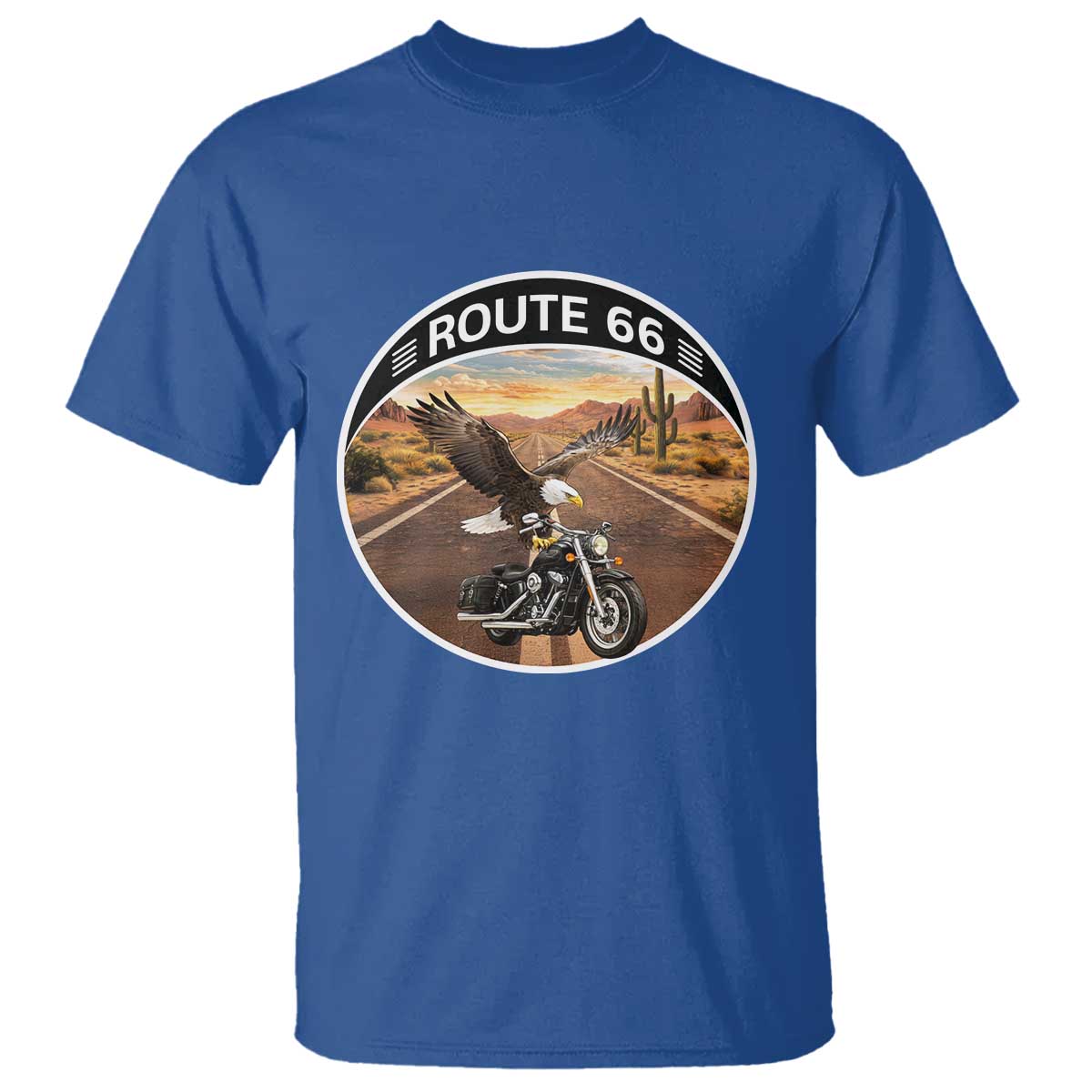 Route Highway 66 Motorcycle Eagle T Shirt Americana Adventure