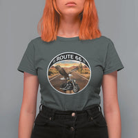 Route Highway 66 Motorcycle Eagle T Shirt For Women Americana Adventure