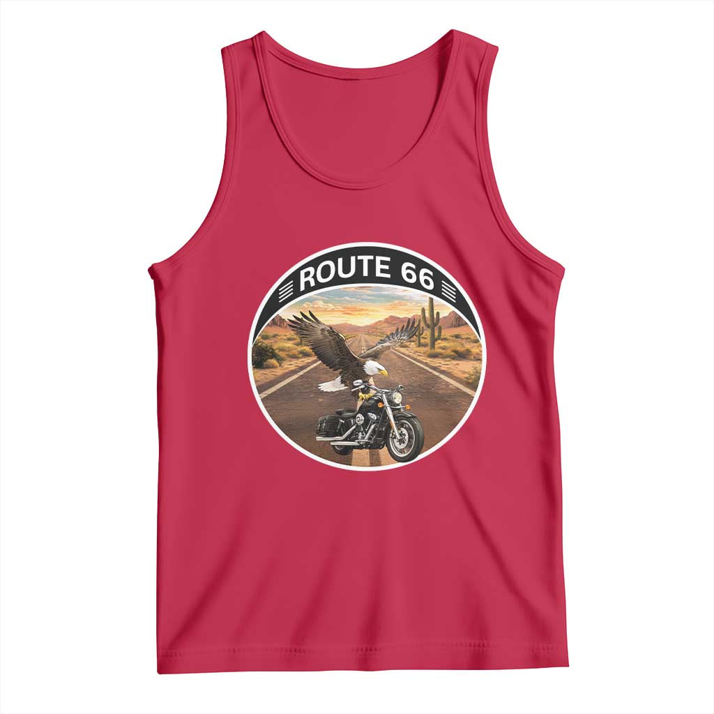 Route Highway 66 Motorcycle Eagle Tank Top Americana Adventure
