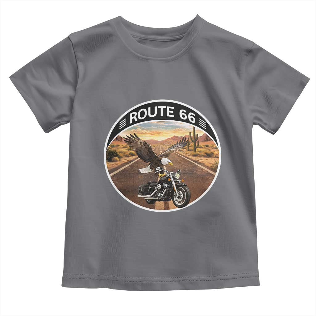 Route Highway 66 Motorcycle Eagle Toddler T Shirt Americana Adventure
