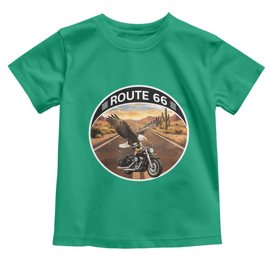 Route Highway 66 Motorcycle Eagle Toddler T Shirt Americana Adventure