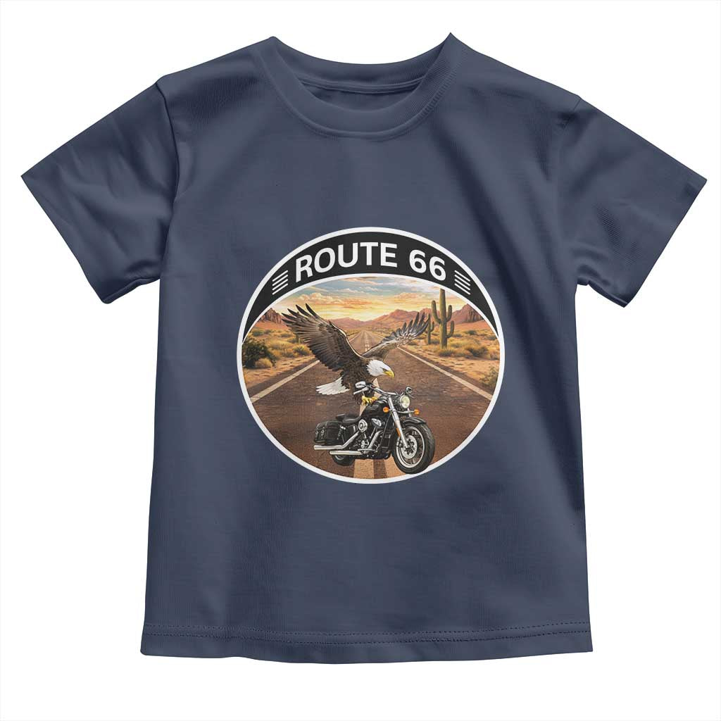 Route Highway 66 Motorcycle Eagle Toddler T Shirt Americana Adventure