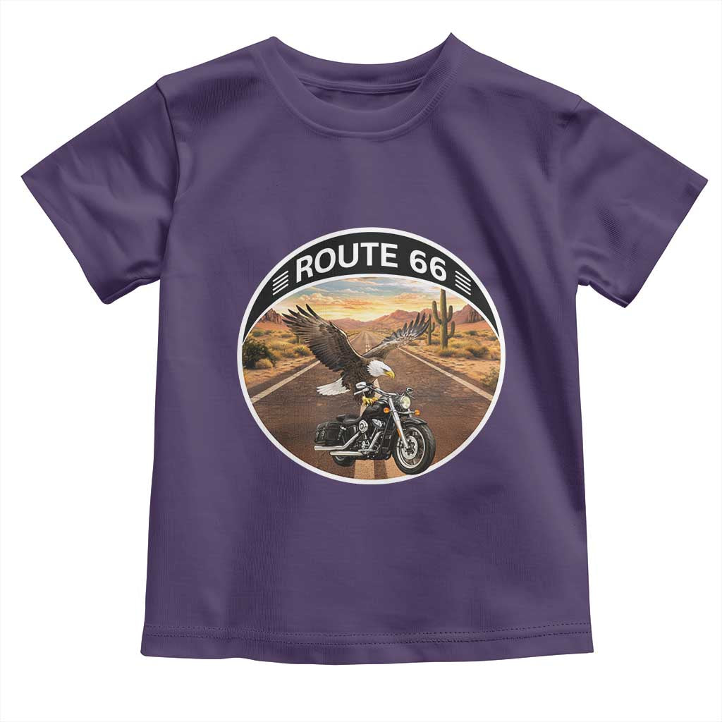 Route Highway 66 Motorcycle Eagle Toddler T Shirt Americana Adventure