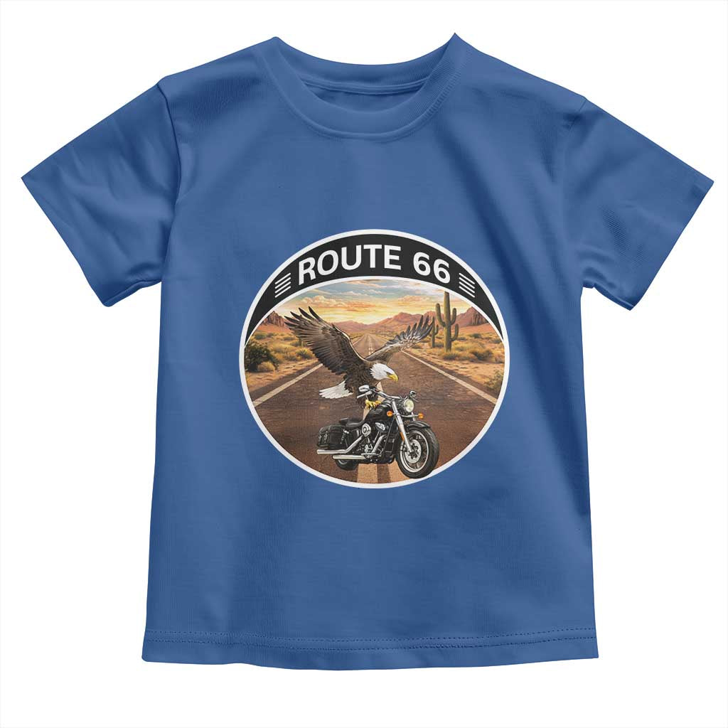 Route Highway 66 Motorcycle Eagle Toddler T Shirt Americana Adventure