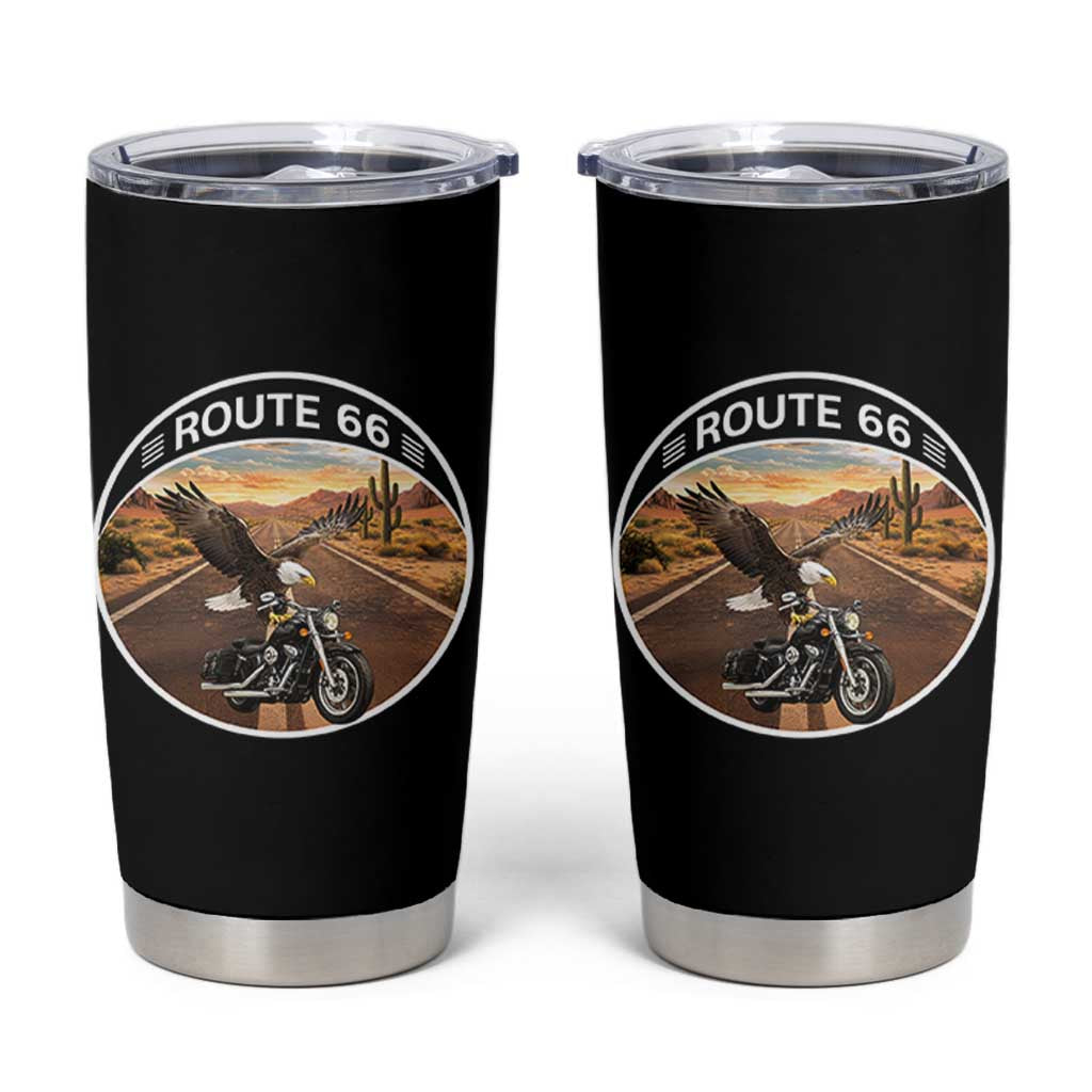 Route Highway 66 Motorcycle Eagle Tumbler Cup Americana Adventure
