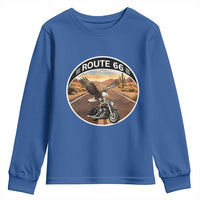 Route Highway 66 Motorcycle Eagle Youth Sweatshirt Americana Adventure