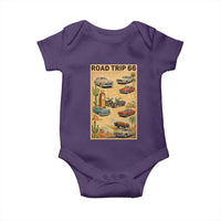 Vintage Route Highway 66 Road Trip Poster Baby Onesie Open Road Adventure