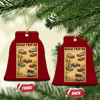 Vintage Route Highway 66 Road Trip Poster Ceramic Ornament Open Road Adventure