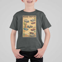 Vintage Route Highway 66 Road Trip Poster T Shirt For Kid Open Road Adventure