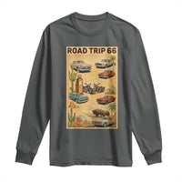 Vintage Route Highway 66 Road Trip Poster Long Sleeve Shirt Open Road Adventure