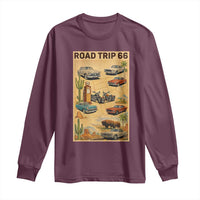 Vintage Route Highway 66 Road Trip Poster Long Sleeve Shirt Open Road Adventure