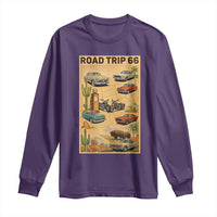 Vintage Route Highway 66 Road Trip Poster Long Sleeve Shirt Open Road Adventure