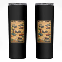 Vintage Route Highway 66 Road Trip Poster Skinny Tumbler Open Road Adventure