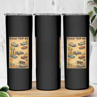 Vintage Route Highway 66 Road Trip Poster Skinny Tumbler Open Road Adventure