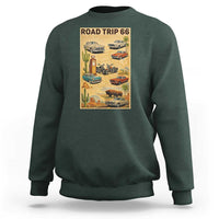 Vintage Route Highway 66 Road Trip Poster Sweatshirt Open Road Adventure