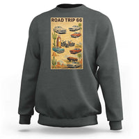Vintage Route Highway 66 Road Trip Poster Sweatshirt Open Road Adventure