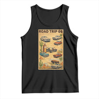 Vintage Route Highway 66 Road Trip Poster Tank Top Open Road Adventure