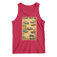 Vintage Route Highway 66 Road Trip Poster Tank Top Open Road Adventure