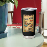 Vintage Route Highway 66 Road Trip Poster Tumbler Cup Open Road Adventure