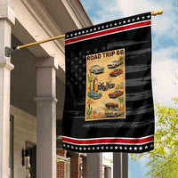 Vintage Route Highway 66 Road Trip Poster Garden Flag Open Road Adventure
