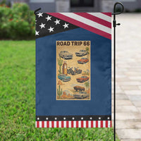 Vintage Route Highway 66 Road Trip Poster Garden Flag Open Road Adventure