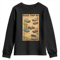 Vintage Route Highway 66 Road Trip Poster Youth Sweatshirt Open Road Adventure