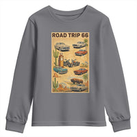 Vintage Route Highway 66 Road Trip Poster Youth Sweatshirt Open Road Adventure