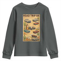 Vintage Route Highway 66 Road Trip Poster Youth Sweatshirt Open Road Adventure