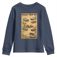 Vintage Route Highway 66 Road Trip Poster Youth Sweatshirt Open Road Adventure