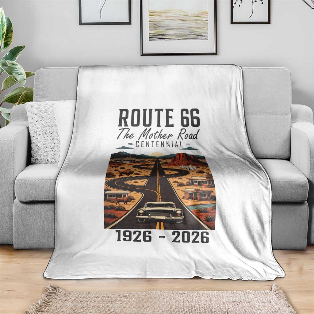 Route Highway 66 Mother Road Throw Blanket Vintage Distressed Road Trip Adventure