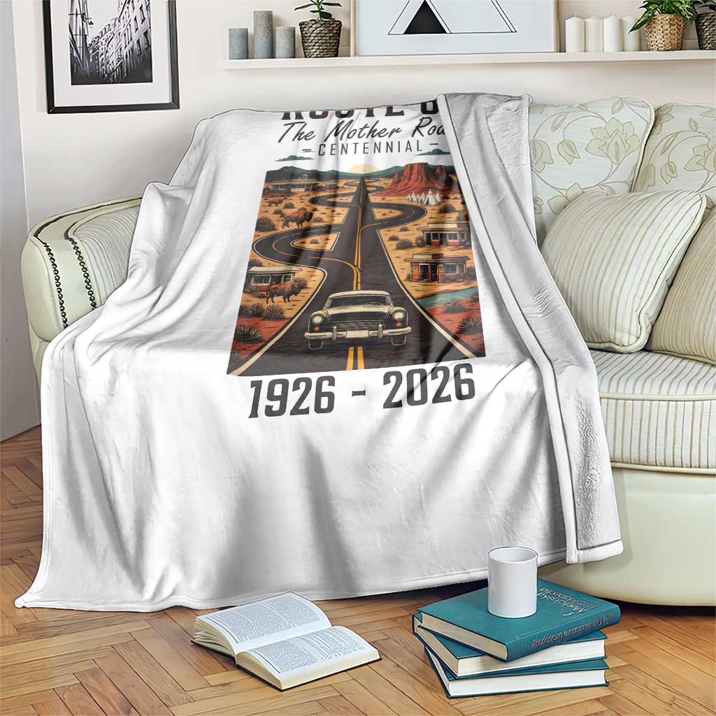 Route Highway 66 Mother Road Throw Blanket Vintage Distressed Road Trip Adventure