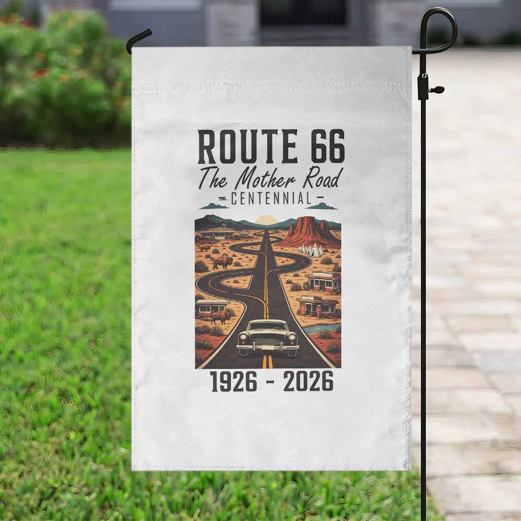 Route Highway 66 Mother Road Garden Flag Vintage Distressed Road Trip Adventure