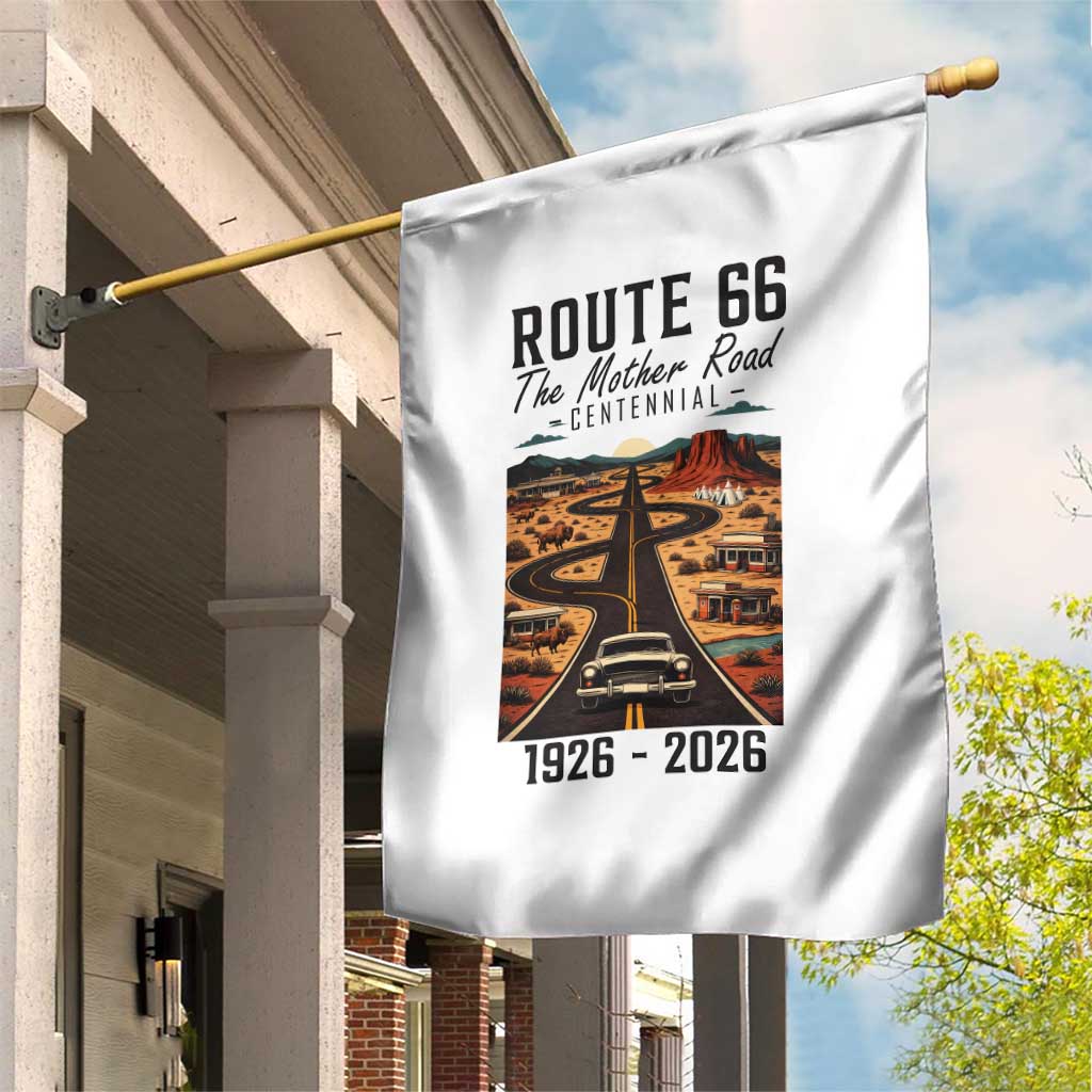 Route Highway 66 Mother Road Garden Flag Vintage Distressed Road Trip Adventure