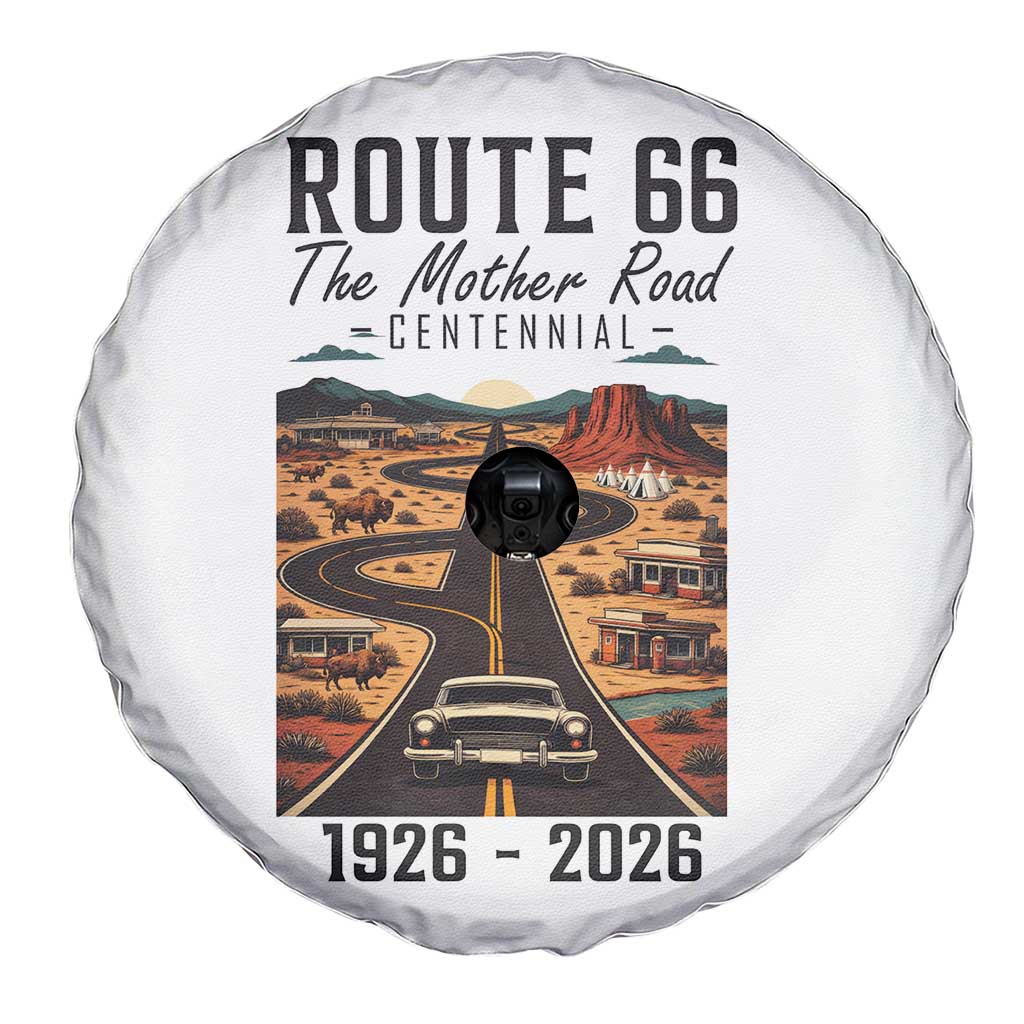 Route Highway 66 Mother Road Spare Tire Cover Vintage Distressed Road Trip Adventure