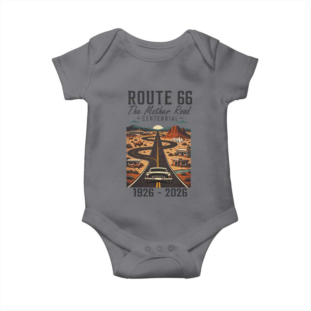 Route Highway 66 Mother Road Baby Onesie Vintage Distressed Road Trip Adventure