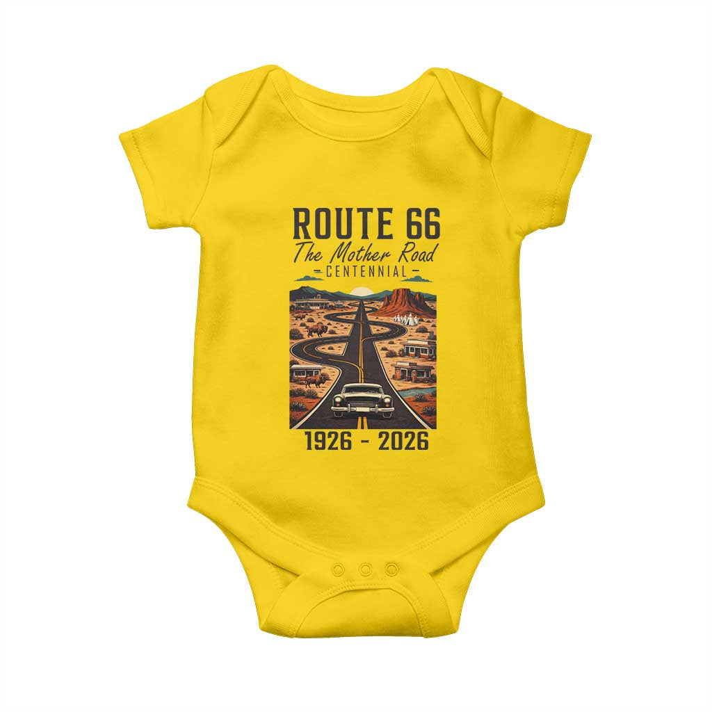 Route Highway 66 Mother Road Baby Onesie Vintage Distressed Road Trip Adventure