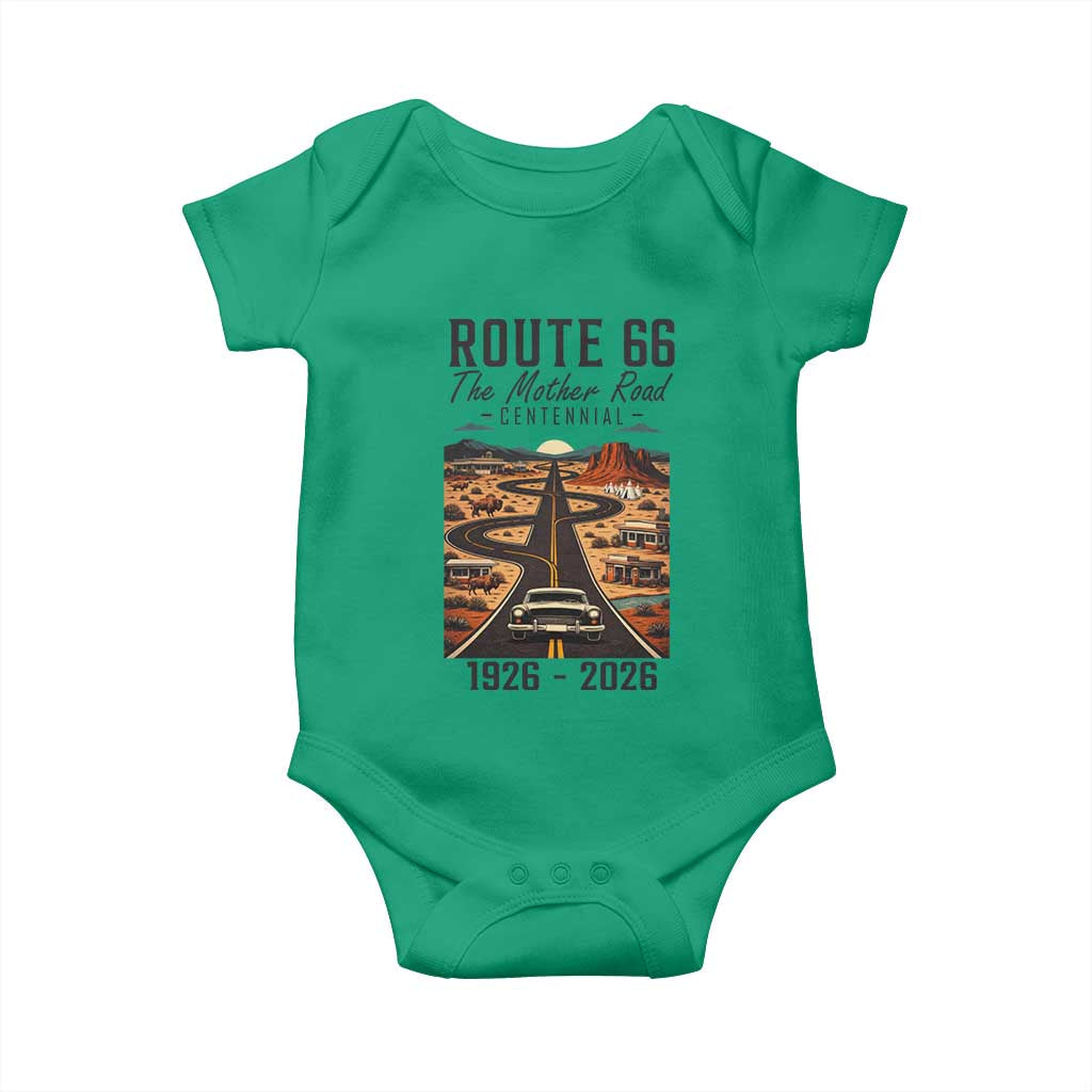 Route Highway 66 Mother Road Baby Onesie Vintage Distressed Road Trip Adventure