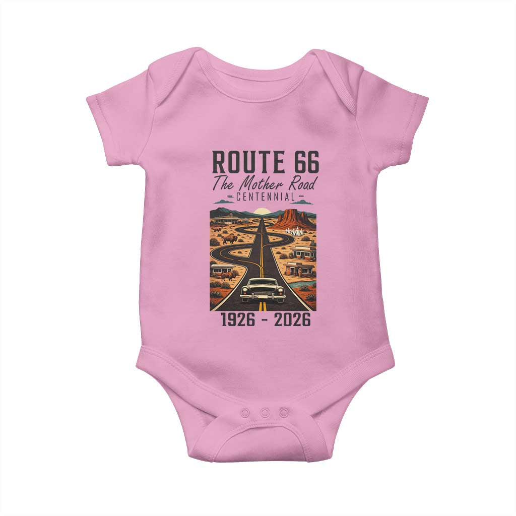Route Highway 66 Mother Road Baby Onesie Vintage Distressed Road Trip Adventure