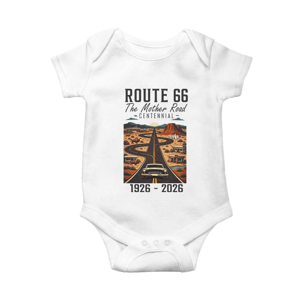 Route Highway 66 Mother Road Baby Onesie Vintage Distressed Road Trip Adventure